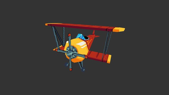 Pixel Art - Propellor Plane 3D Model