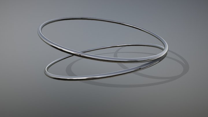 rotating metal rings animated 3D Model