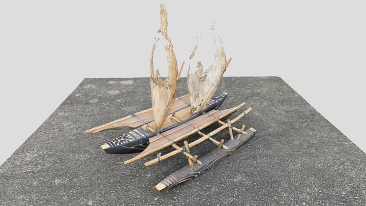 Papua New Guinean Outrigger Model 3D Model