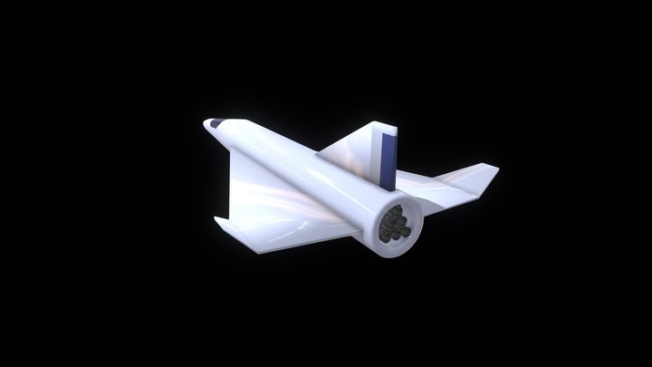 Futuristic Space Ship 3D Model
