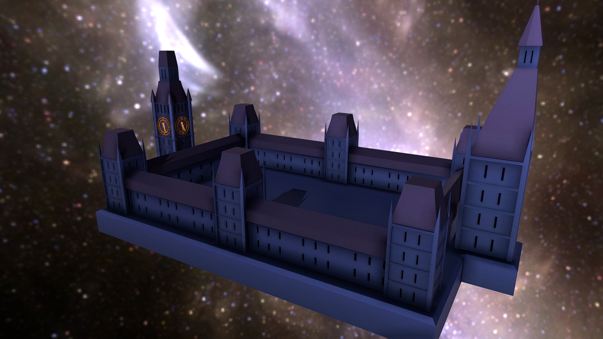3D model Clock Tower Prison (Yugioh) - This is a 3D model of the Clock Tower Prison (Yugioh). The 3D model is about a space ship in space.