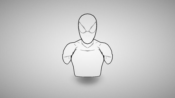 Stylized Spider-Man Bust 3D Model