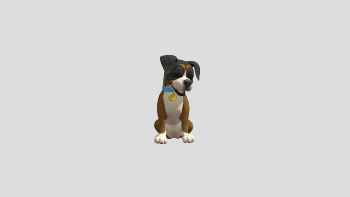 cute cartoon dog 3D Model