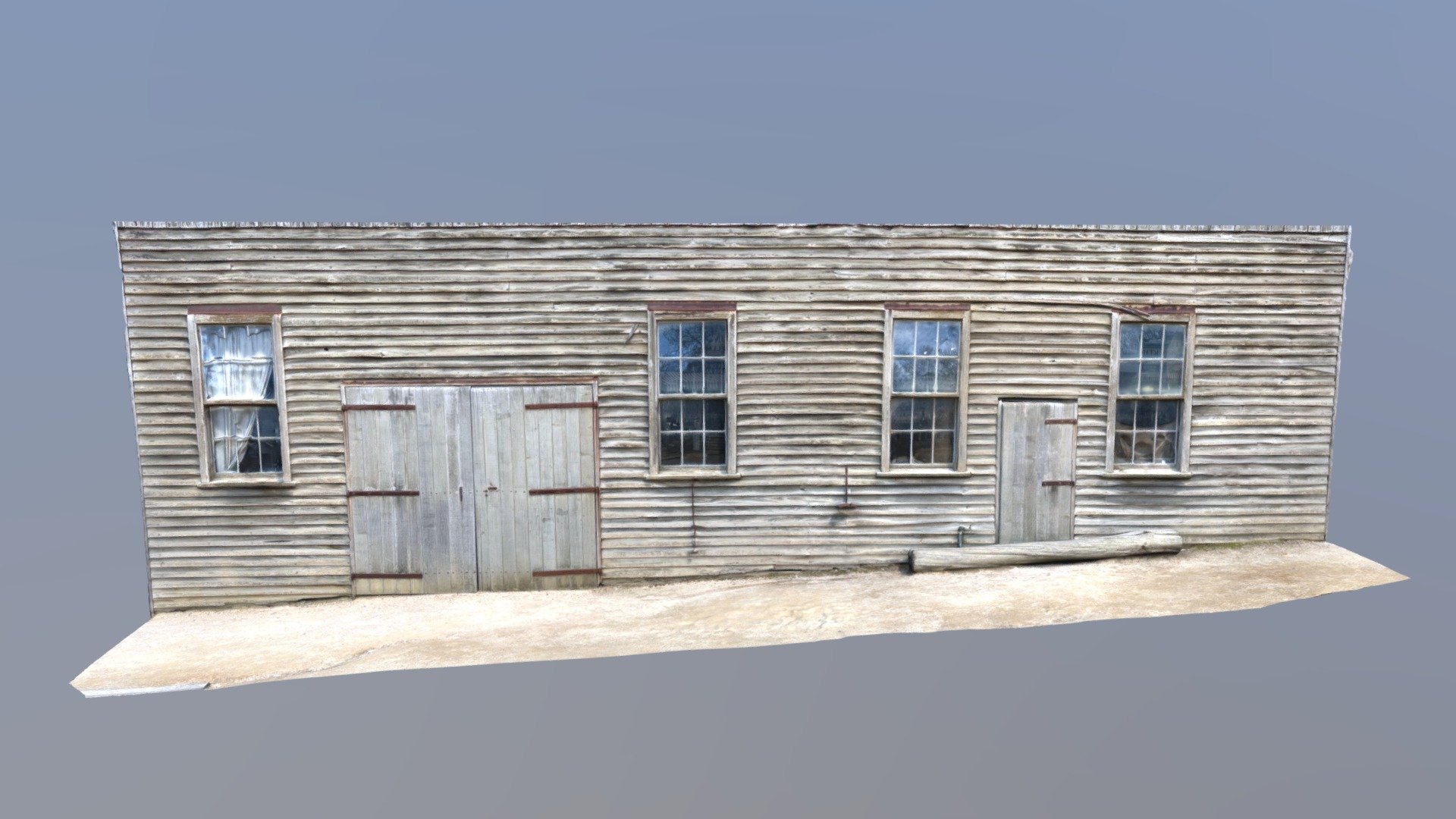 Old Wooden Building Facade