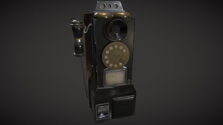 Vintage Payphone 3D Model