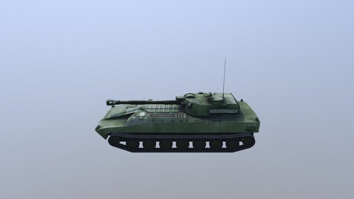 2С1 «Гвоздика» 3D Model