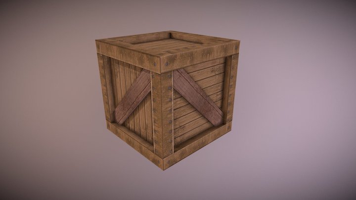Old Wooden Crate 3D Model