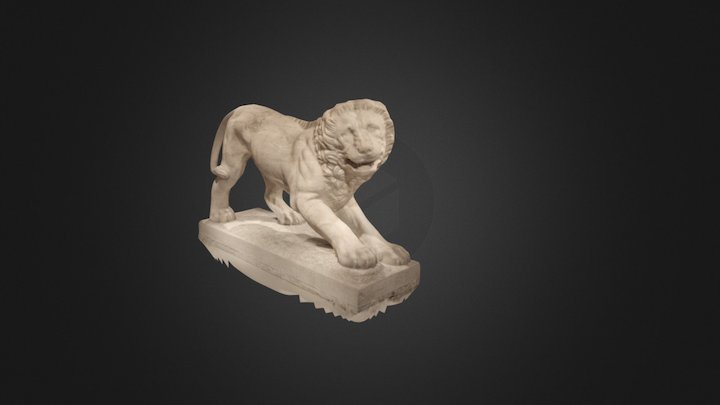 Ancient Greek Lion Sculpture 3D Model
