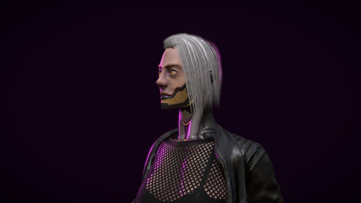 cyberpunk girl 3D Model