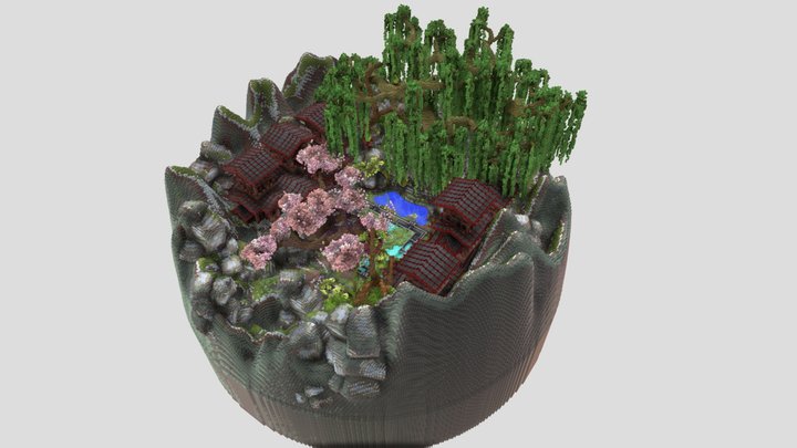 Minecraft Cherry Garden Mine 3D Model