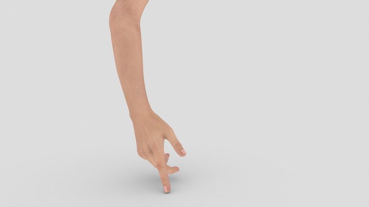 Female Hand Gesture - Point 3D Model