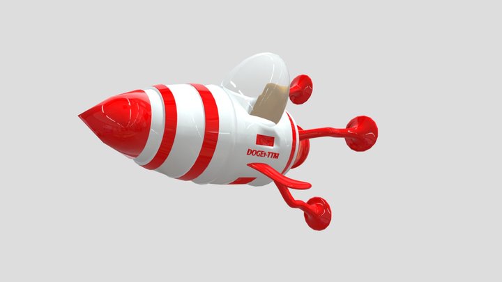 Dogecoin Rocket 3D Model