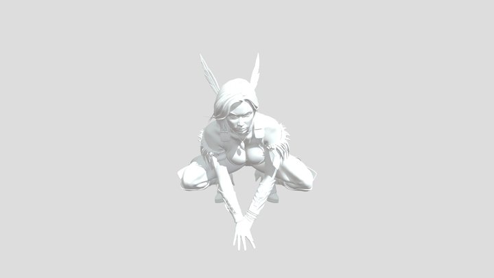Crouching Indian 3D Model