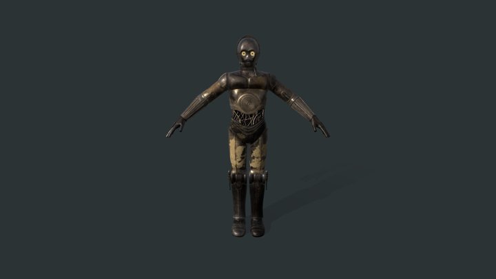 texture work of C3po 3D Model