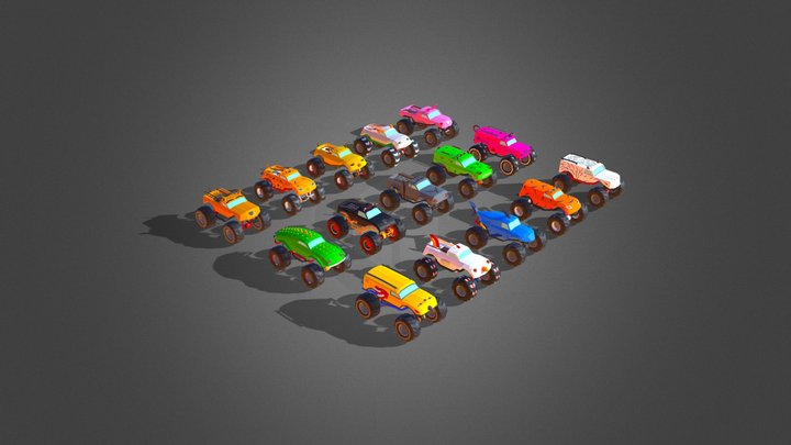 Monster Trucks Arcade 3D Model