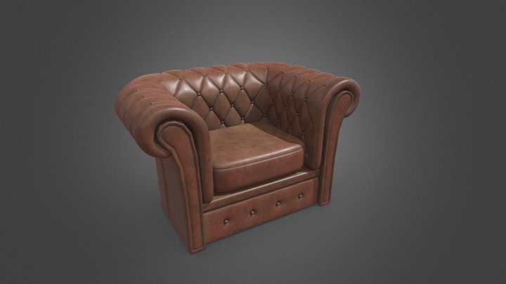 High Poly Sofa 3D Model