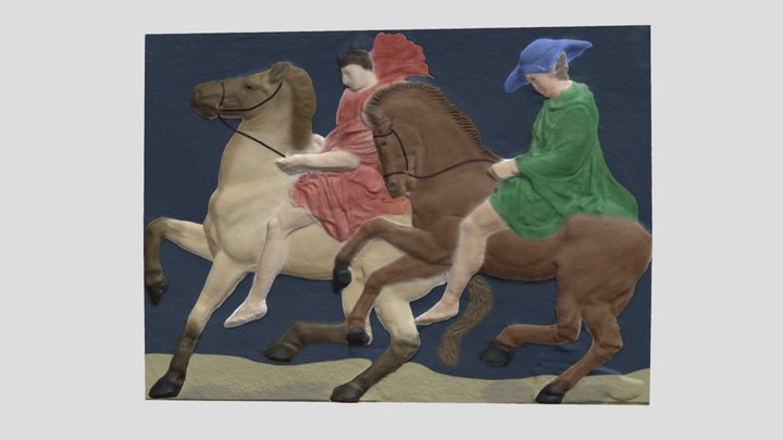 Parthenon West Frieze Block IX Restoration Model 3D Model