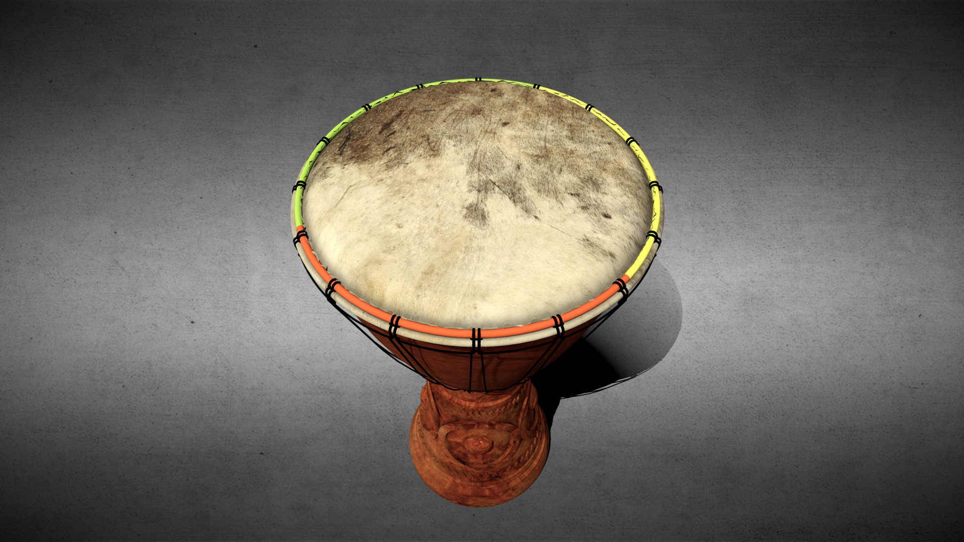 3D model Djembe - This is a 3D model of the Djembe. The 3D model is about a round object with a round top.
