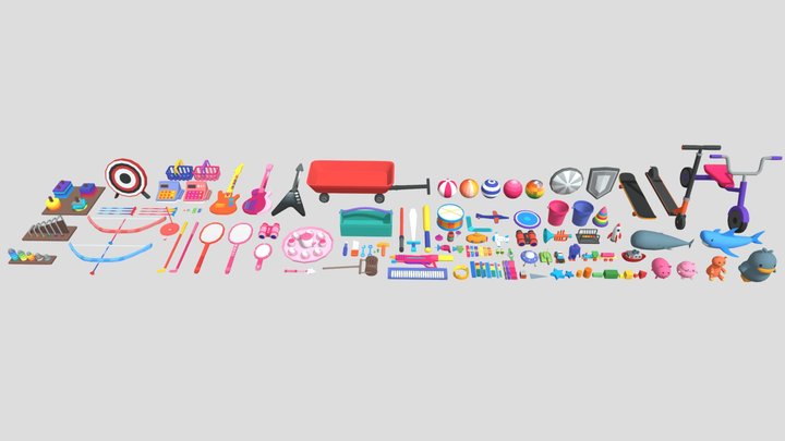 Low Poly Toy Pack 3D Model