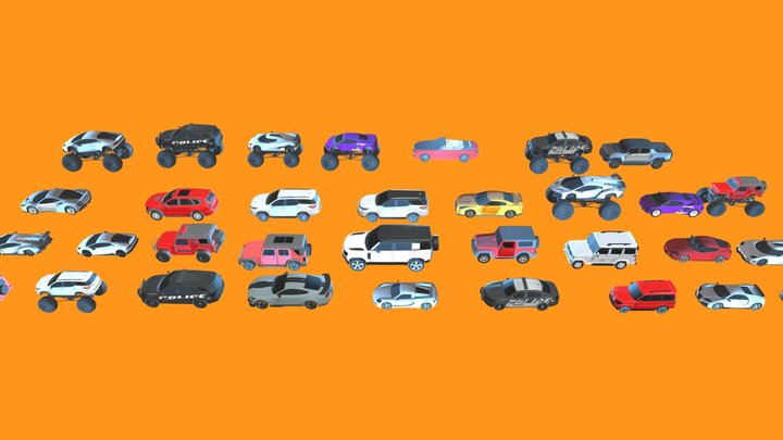 Different Cars Pack 3D Model