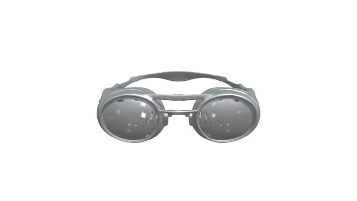 Steampunk-styled goggles with round lenses 3D Model