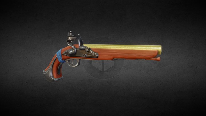 Stylized Flintlock Pistol 02 3D Model