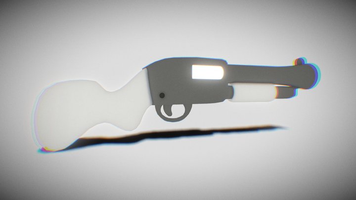 cartoon illustration GUN 1920s 1940s 3D Model