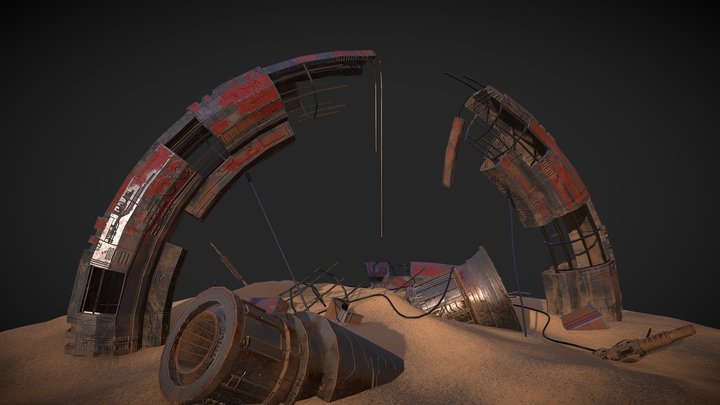 Spaceship Crash 3D Model