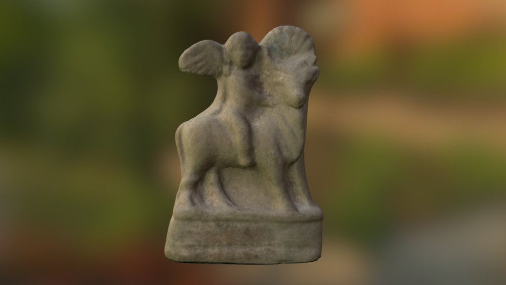 Terracotta Figurine of Eros riding a bull