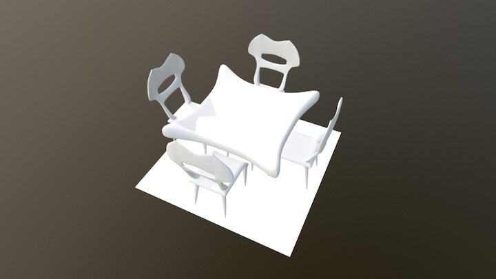 Restaurant's Chair and Table 3D Model