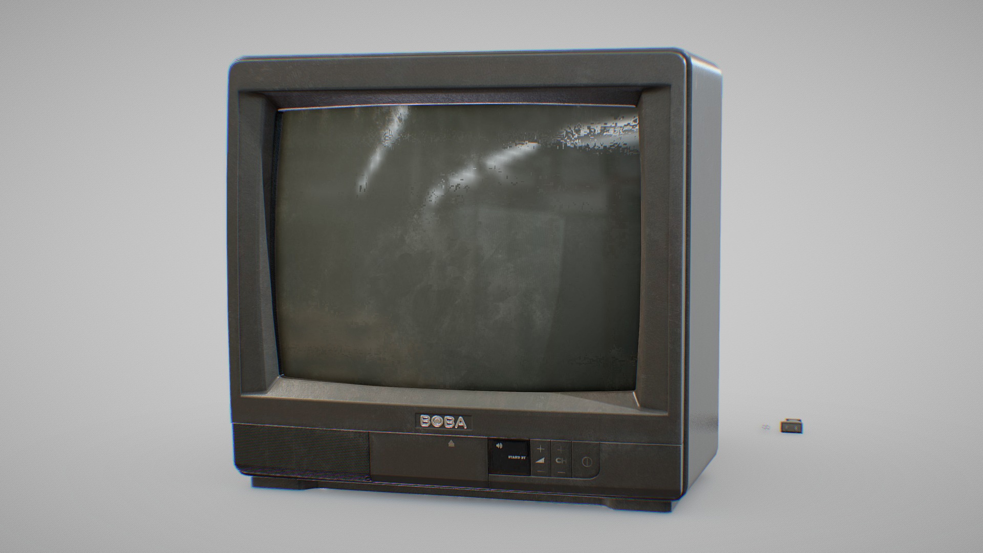 3D model 90s Tv - This is a 3D model of the 90s Tv. The 3D model is about a television on a wall.
