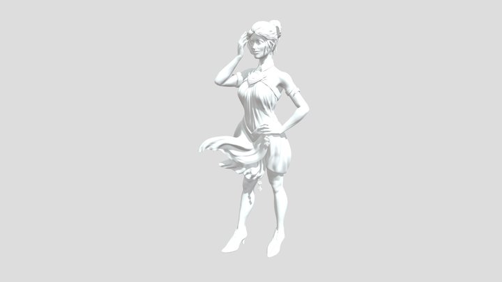 Princess Standing in the Wind 3D Model