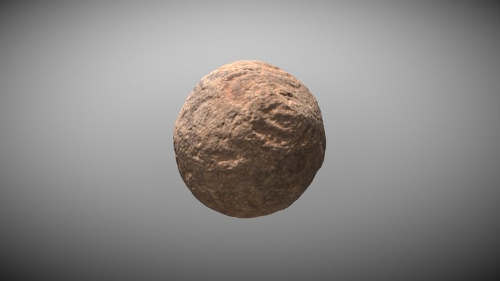 Lamar Stamped Clay Ball 3D Model