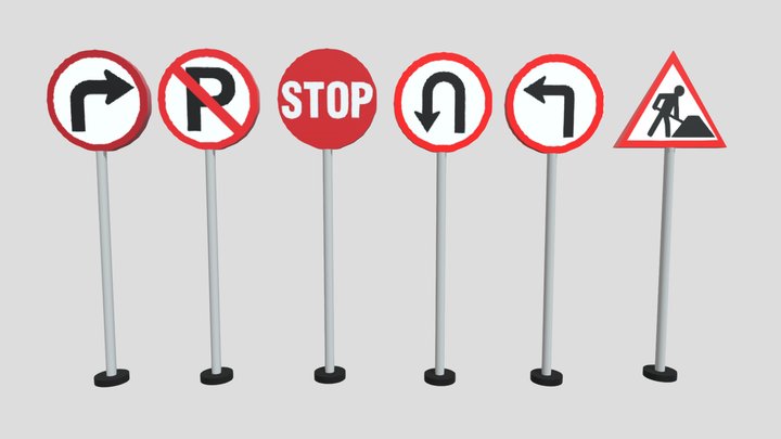 Traffic signs – Modello 3D gratuito STL
