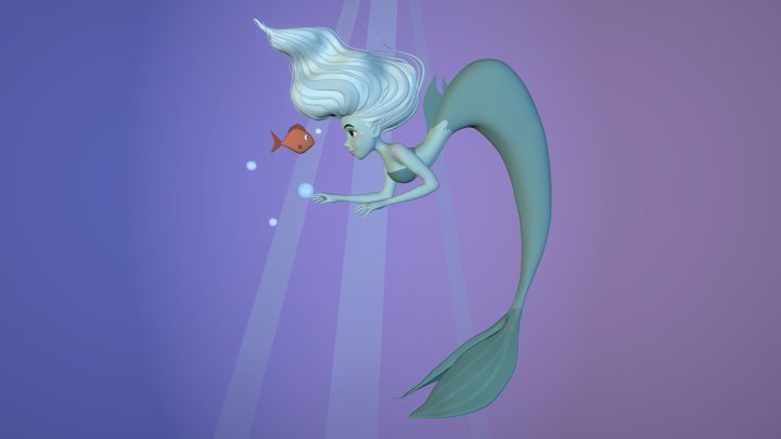 Mermaid & Friend :) 3D Model