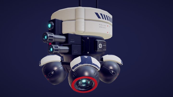 Police Drone 3D Model