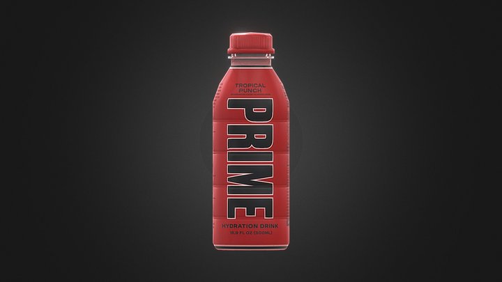 Prime Bottle | Tropical Punch | Gameready | Free 3D Model
