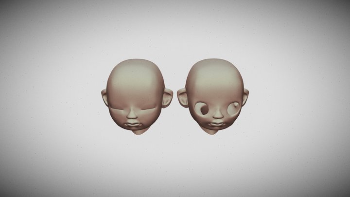 Human Stylized Face Mesh 3D Model