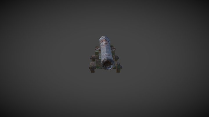 Zbrush Cannon Low Poly 3D Model