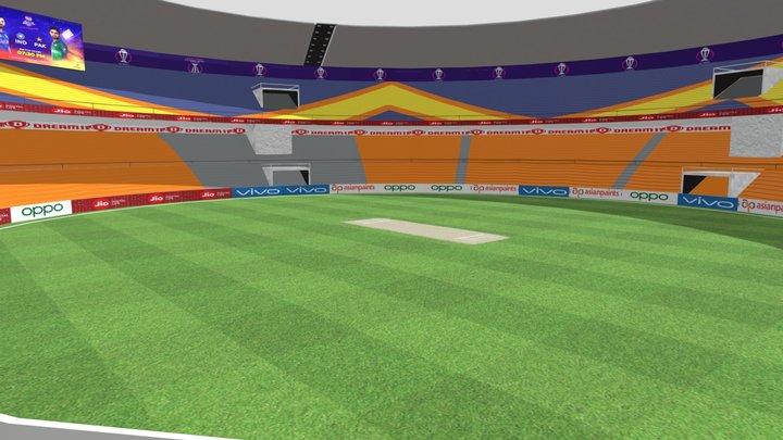 Narendra Modi Stadium | Low Poly | Game Ready 3D Model