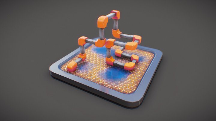 Metallic Tubes Animated 3D Model