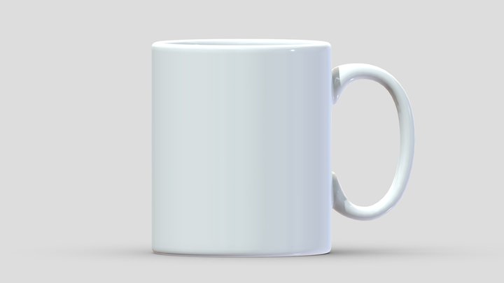 White Mug 3D Model
