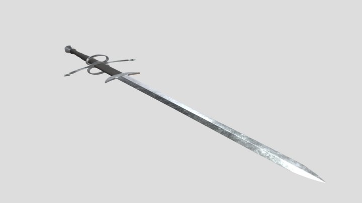 Medieval Realictic Two-Handed Great Sword 3D Model