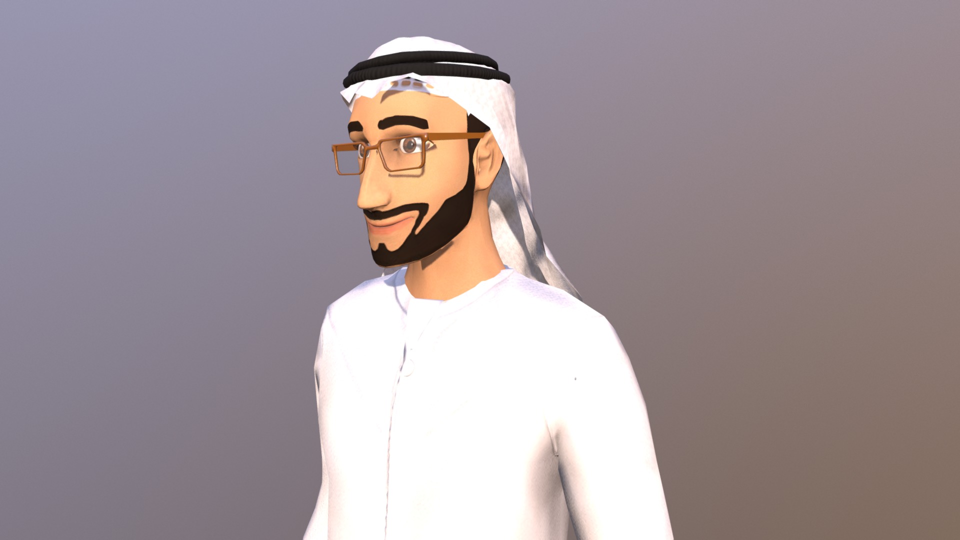 3D model Gulf character UAE - This is a 3D model of the Gulf character UAE. The 3D model is about a man wearing a mask.