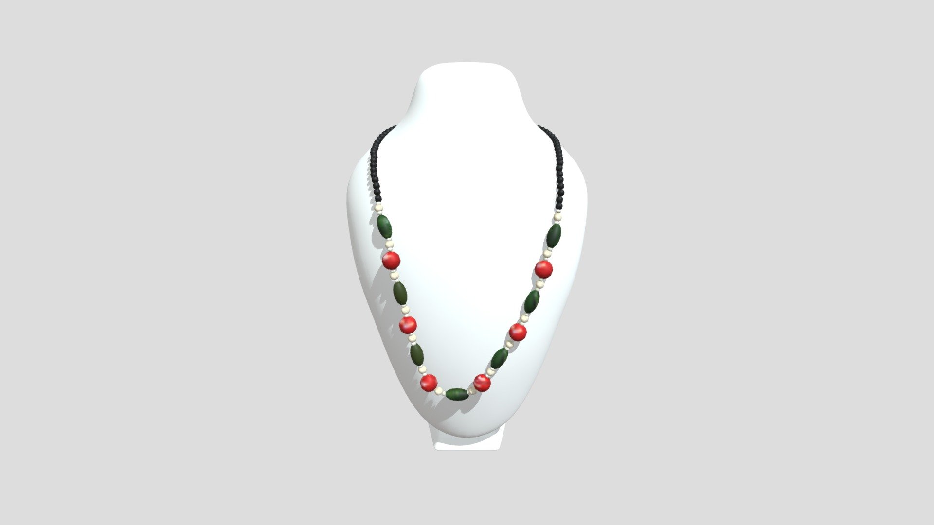 GREEN RED CERAMIC NECKLACE