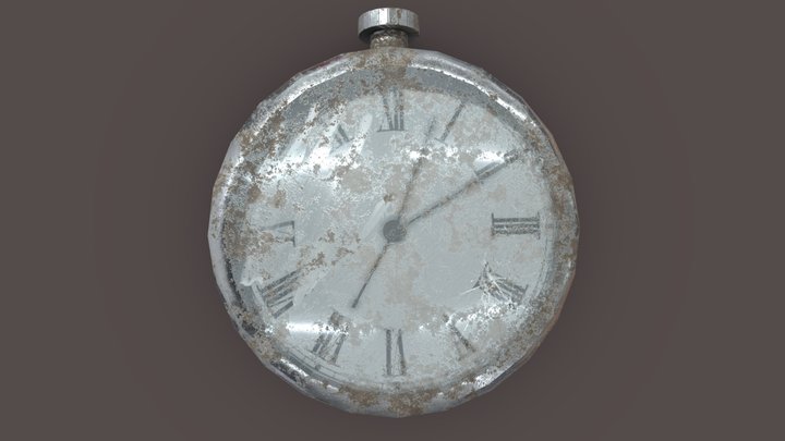 Dirty Broken Pocket Watch 3D Model