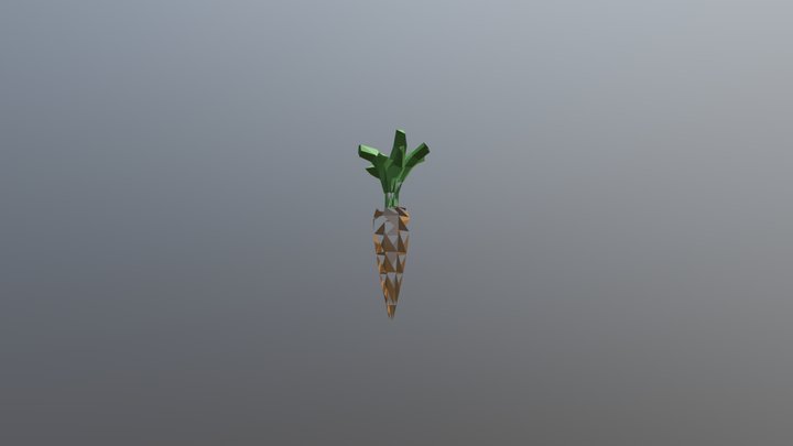 Low Poly Trees & Carrot & Crystal 3D Model