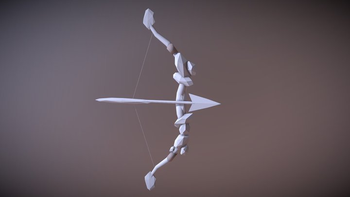 Crystal Bow of Flames 3D Model