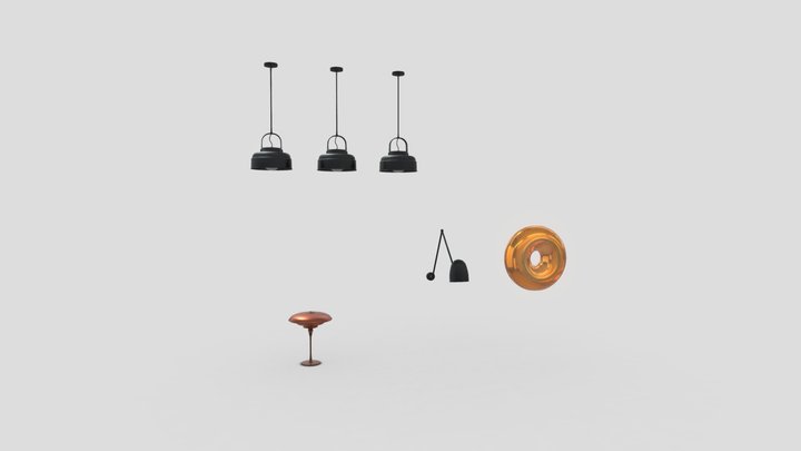 Lamps (table, hanging, wall) 3D Model