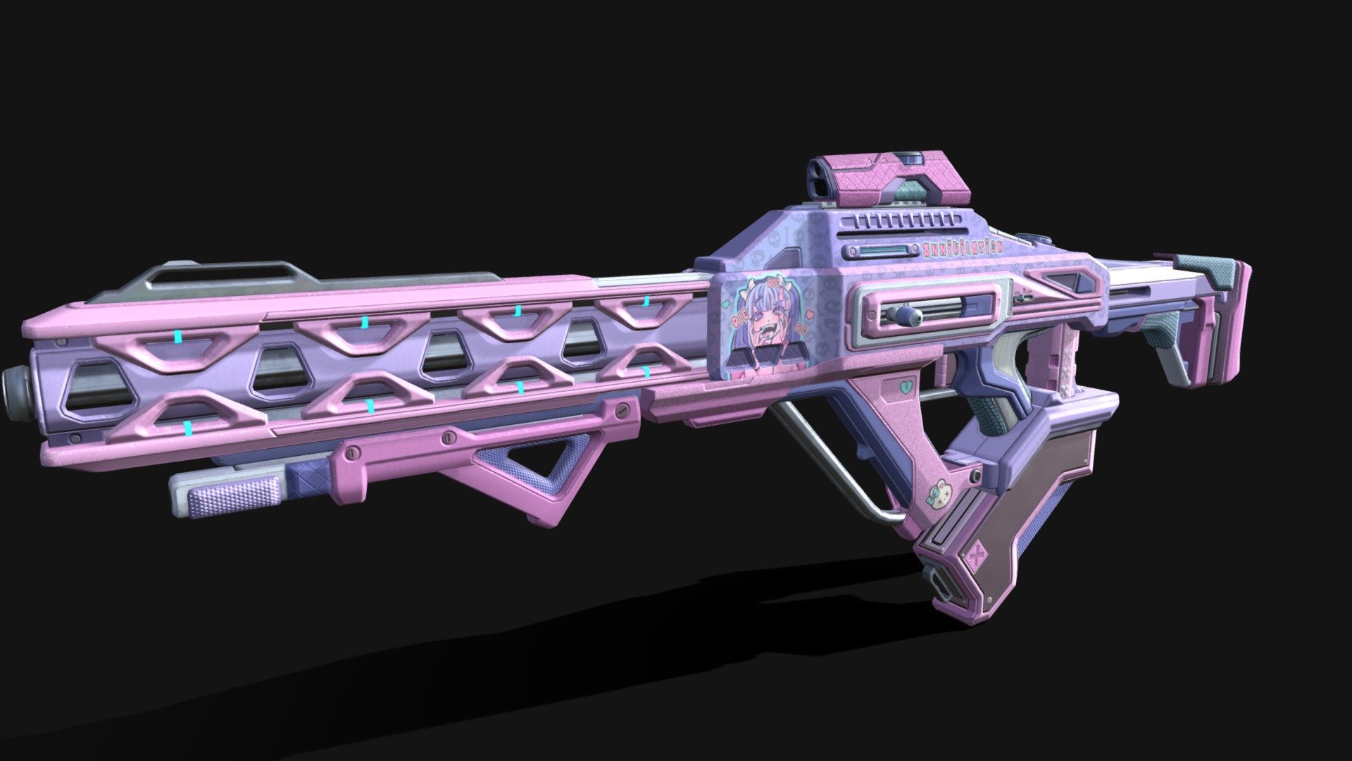 Pink SciFi Assault Rifle Buy Royalty Free 3D model by Clockwork Creations